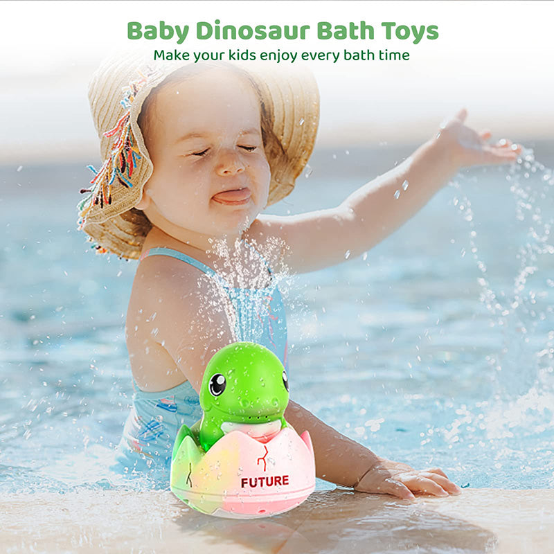 Brinquedos de Banho de Dinossauro com Pulverizador Automático de Água & Luz